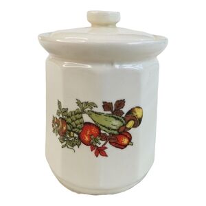 Vintage Mushroom and Vegetable‎ Ceramic Canister